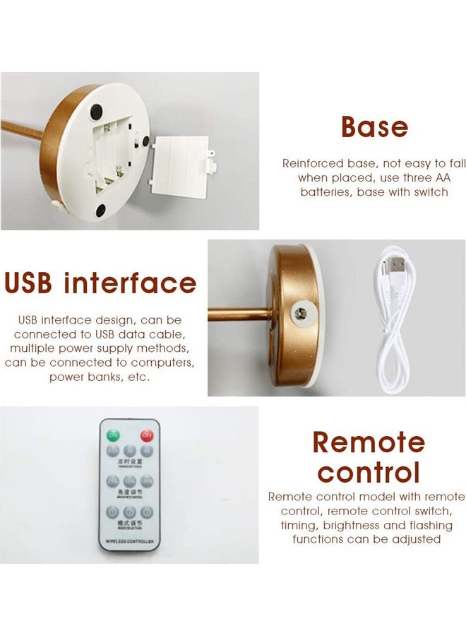 شو وو مصباح طاولة LED مزين بالريش أصفر - Image 5