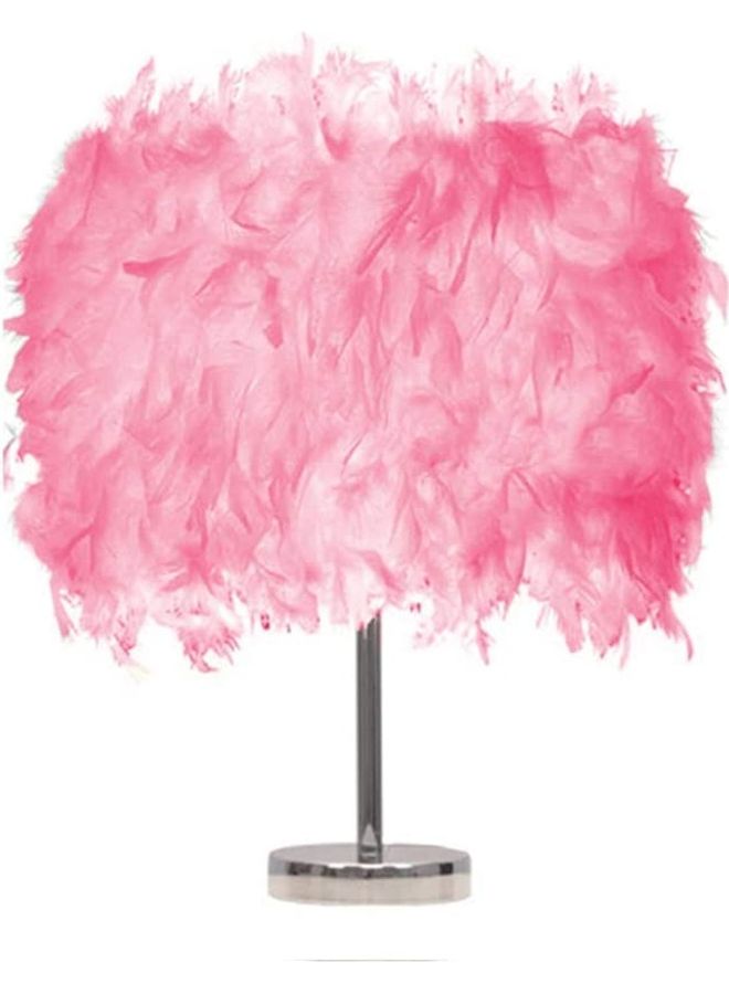 XiuWoo LED Feather Detail Table Lamp Pink - Image 1