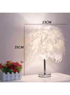 XiuWoo LED Feather Detail Table Lamp White  - Image 5
