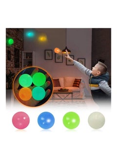 XiuWoo 4-Piece Non- Toxic Silicone Stress Relieve Novelty Fluorescent Sticky Target Ball Set  - Image 2