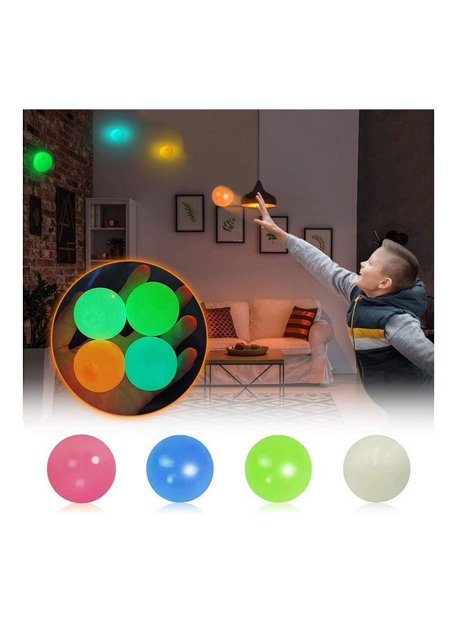 XiuWoo 4-Piece Non- Toxic Silicone Stress Relieve Novelty Fluorescent Sticky Target Ball Set  - Image 2