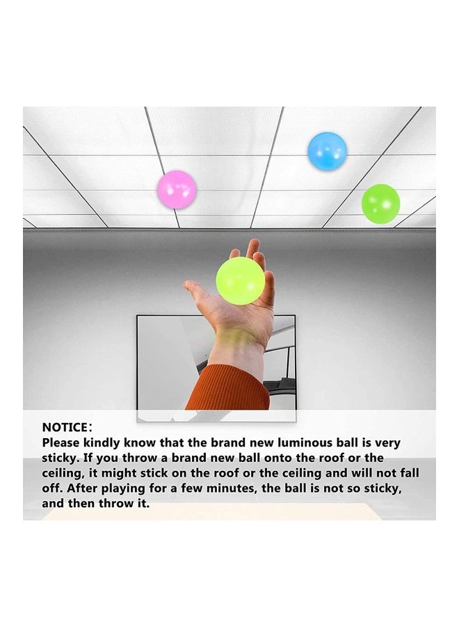 4-Piece Non- Toxic Silicone Stress Relieve Novelty Fluorescent Sticky Target Ball Set