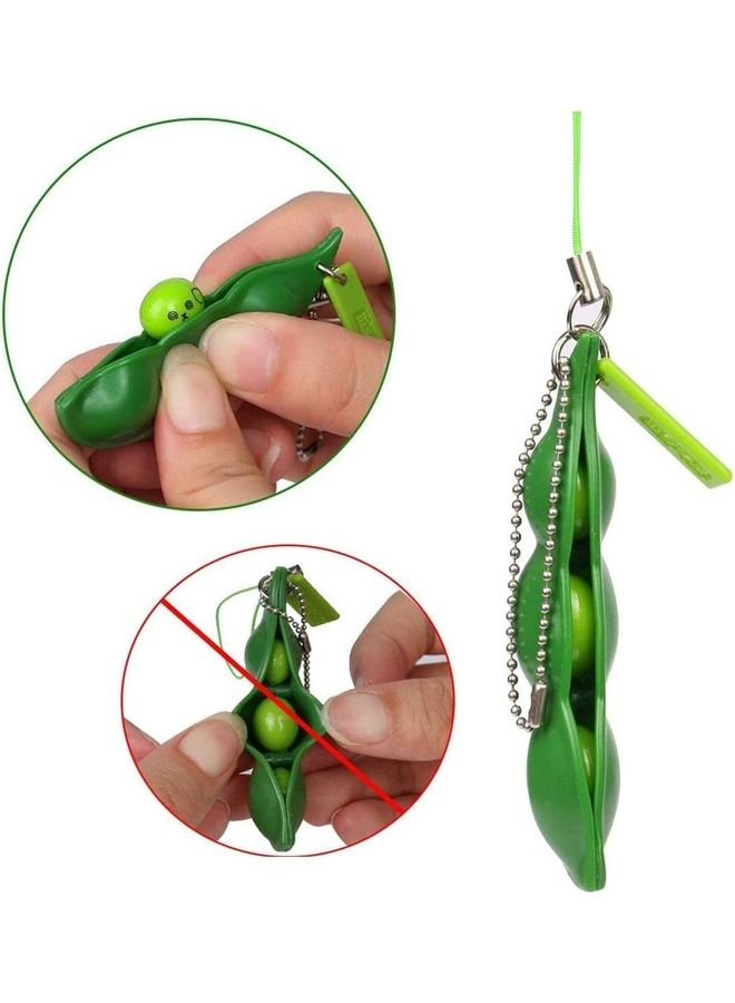 XiuWoo 5-Piece Squeeze Peas Keychain Toy - Image 5