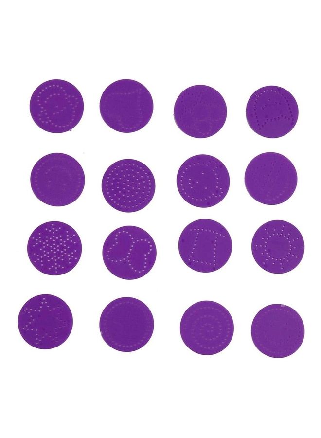 XiuWoo 16-Piece Templates Coffee Art Stencils Spice Carving Tools With Mold Spoon Purple - Image 3