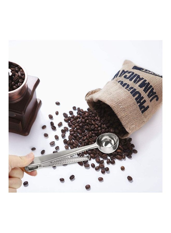 XiuWoo Stainless Steel Measuring Spoon Coffee With Bag Sealing Clip Silver  - Image 1