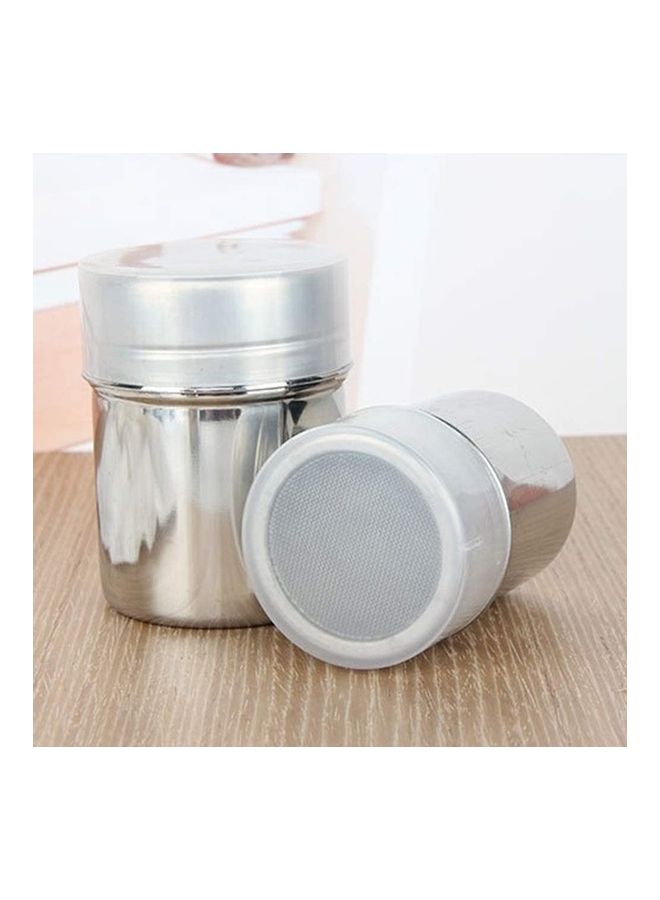 XiuWoo Pack Of 2 Portable Stainless Steel Coffee Sifter Silver/White - Image 1