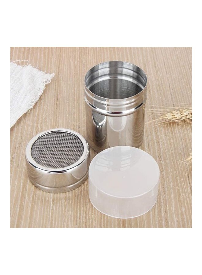 XiuWoo Pack Of 2 Portable Stainless Steel Coffee Sifter Silver/White - Image 2