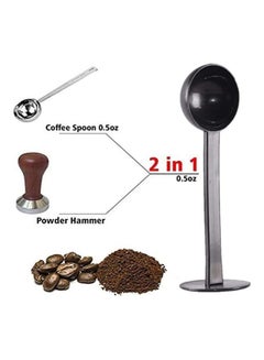 XiuWoo 2-In-1 Stainless Steel Coffee Scoop  Spoon Black  - Image 3