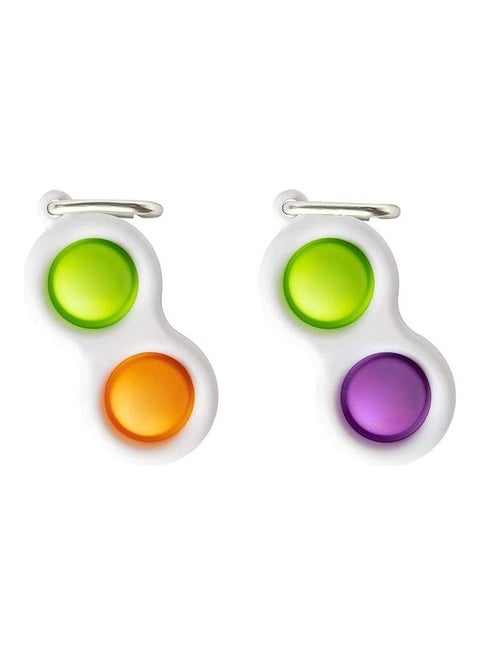 2-Piece Non-Toxic Silicone Stress-Relieve Fidget Squeeze Keyring Squishy Toy Set 4x8cm