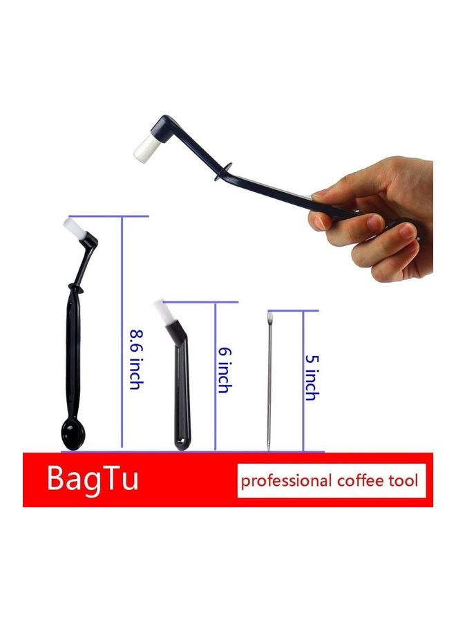 XiuWoo Pack Of 3 Coffee Cleaning Brush Tool Set Black/White  - Image 5
