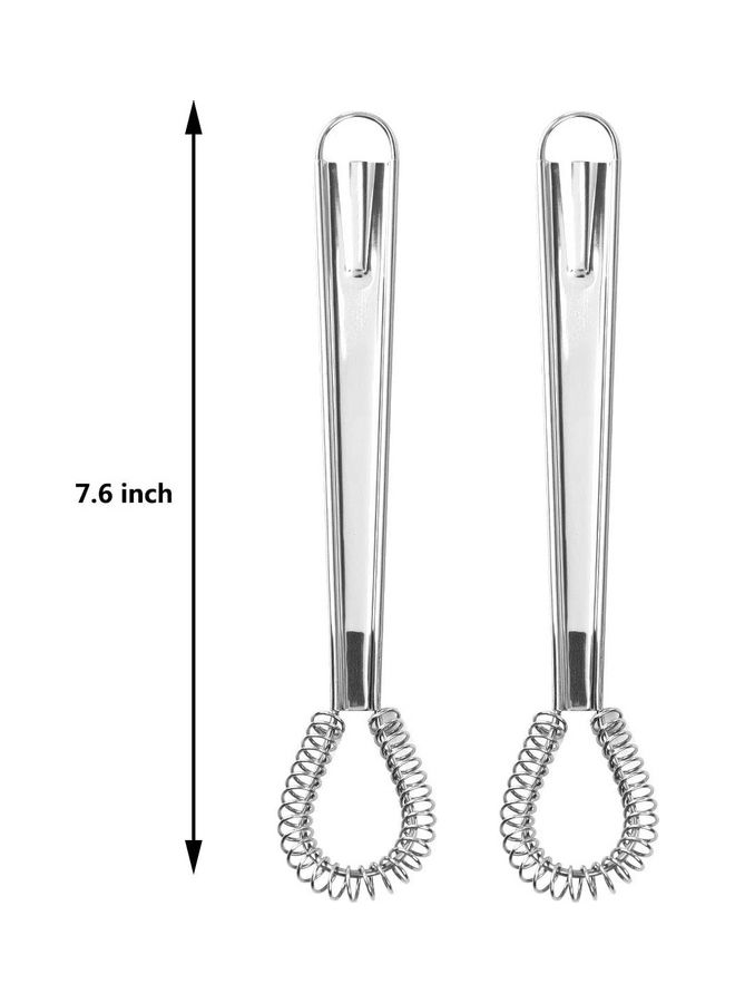 XiuWoo 2-Piece Stainless Steel Mini Coffee Mixer Silver - Image 2