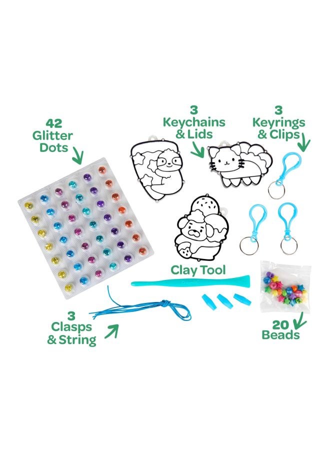 كرايولا مجموعة لعب بتصميم ملصقات منقطة لامعة غير سامة من البلاستيك من 42 قطعة - Image 3