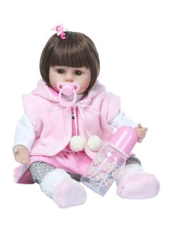 Decdeal Reborn Baby Doll with Pink Rabbit Outfit 43.3x15x24.5cm  - Image 1
