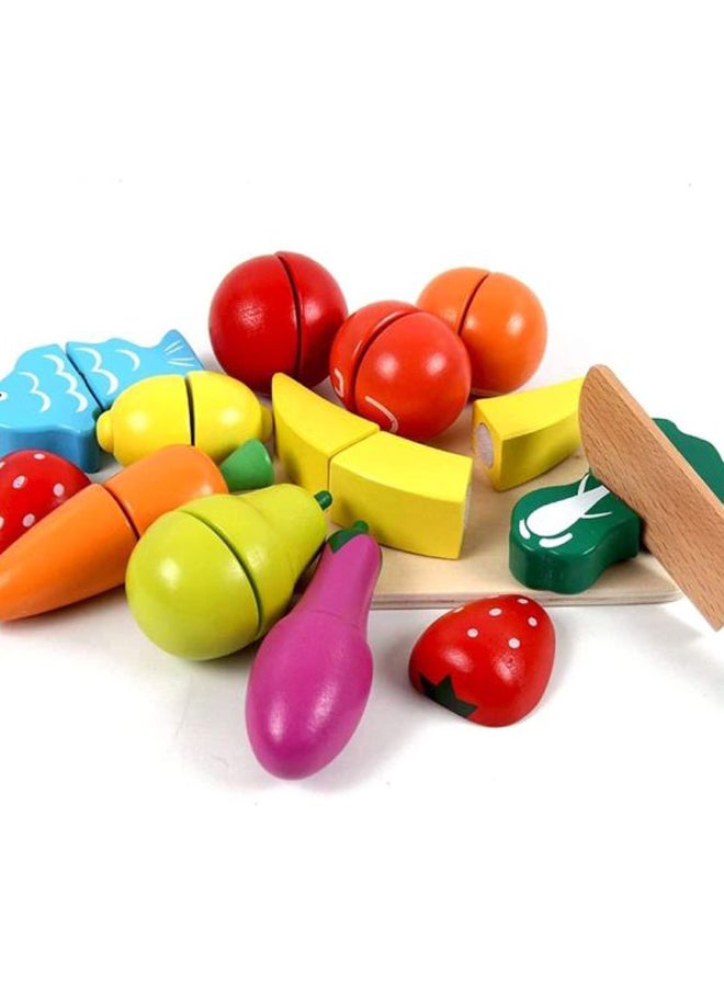 Cutting Fruits Vegetables Colorful Pretend Play Set