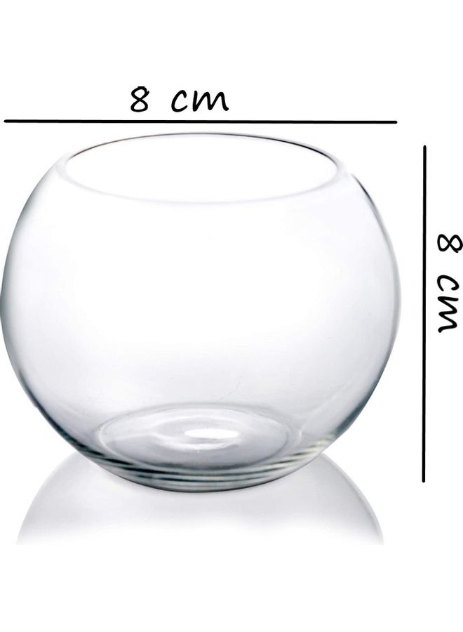 Round Bowl Shaped Vase Clear 8x8cm - Image 2