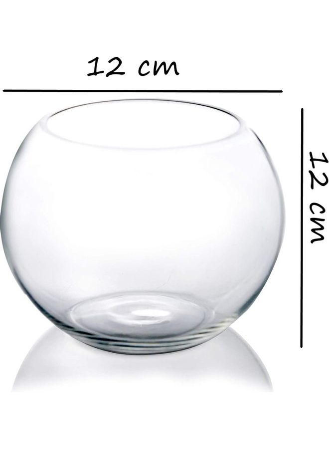 Round Bowl Shaped Vase Clear 12x12cm - Image 2