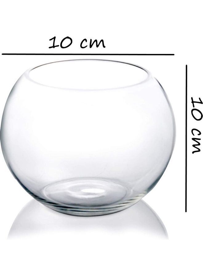Round Bowl Shaped Vase Clear 10x10cm - Image 2