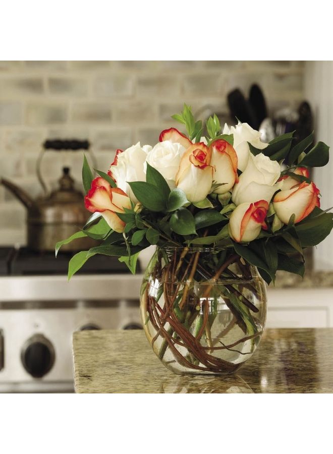 Round Bowl Shaped Vase Clear 12x12cm - Image 3