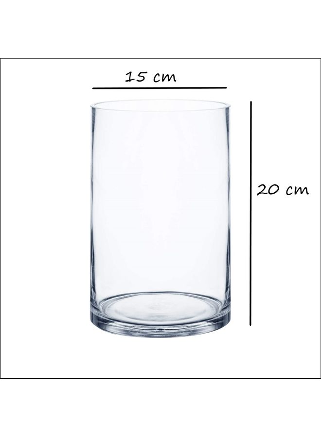 Cylindrical Shaped Vase Clear 15x20cm  - Image 2