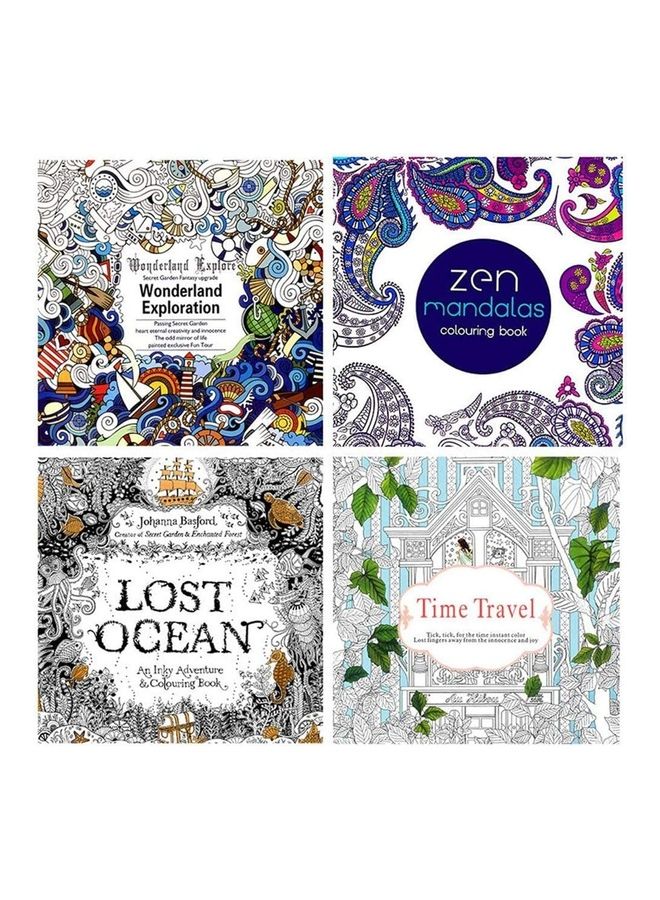 4- Piece Secret Garden Serie Lost Ocean Colouring Books  - Image 1