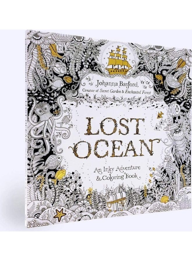 4- Piece Secret Garden Serie Lost Ocean Colouring Books  - Image 4