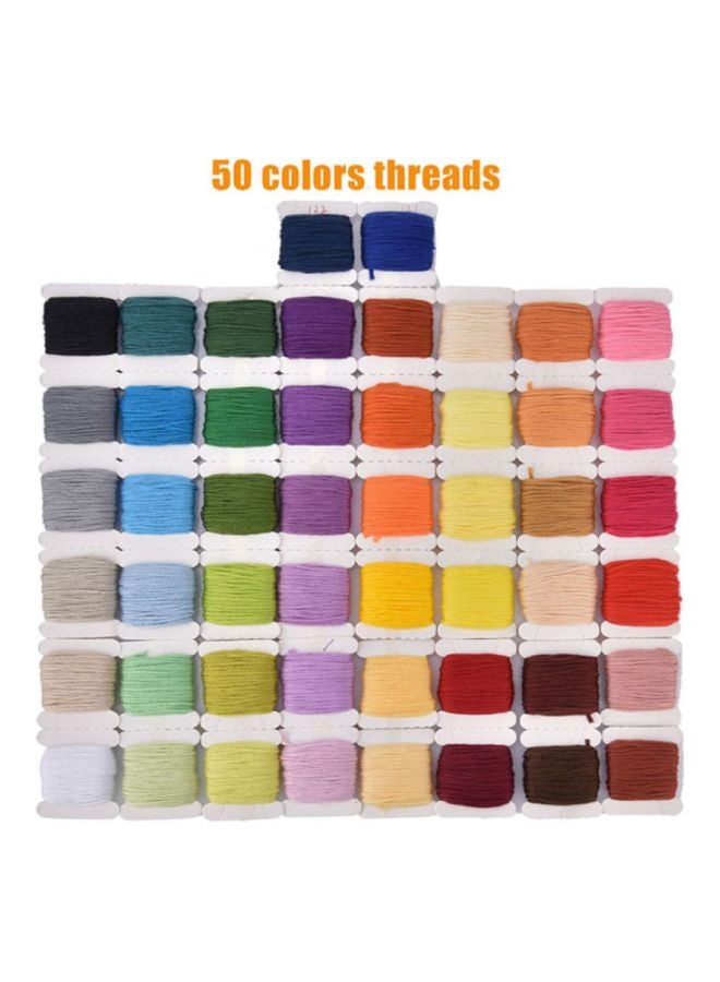 Beauenty 50-Piece Thread Hoops Diy Sewing Kit Multicolour  - Image 2