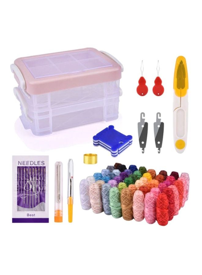 بيوينتي طقم إبر تطريز للتشكيل الذاتي وردي/أصفر/أخضر - Image 1