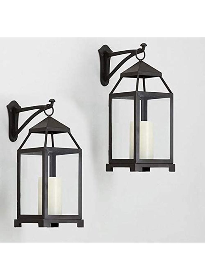 فانوس شموع للزينة أسود / شفاف 29 x 13سم  - Image 3