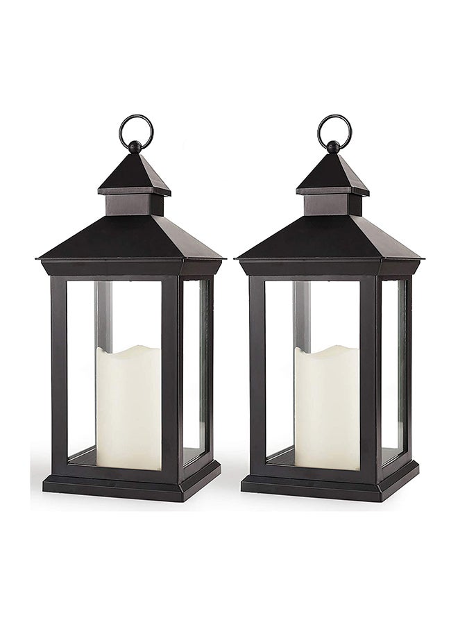 فانوس شموع للزينة أسود / شفاف 29 x 13سم  - Image 4