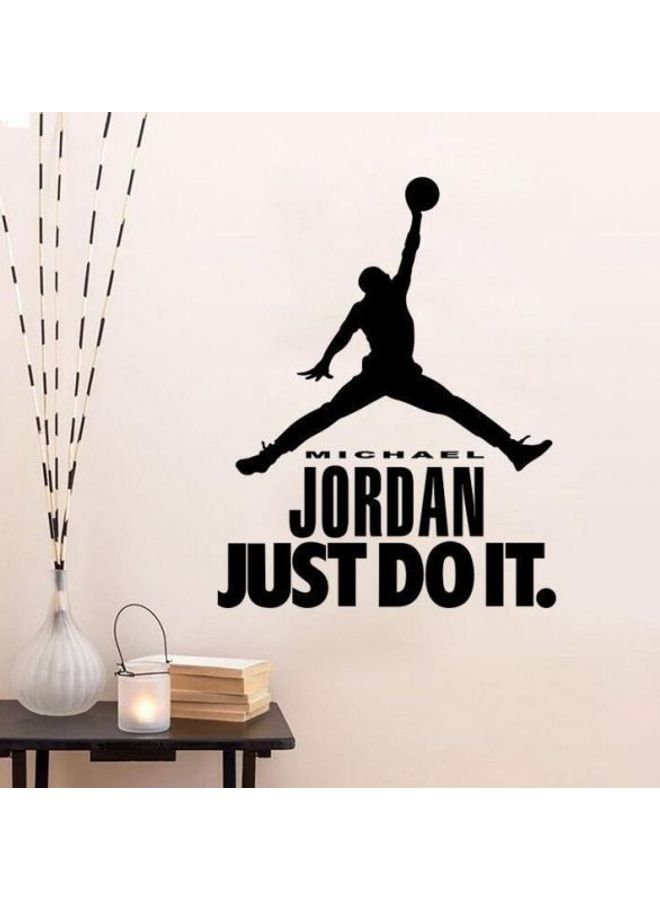 ملصق جداري يمكنك لصقه بنفسك بتصميم مايكل جوردن ‏لاعب كرة السلة لديكور المنزل أسود 60x90سم - Image 2