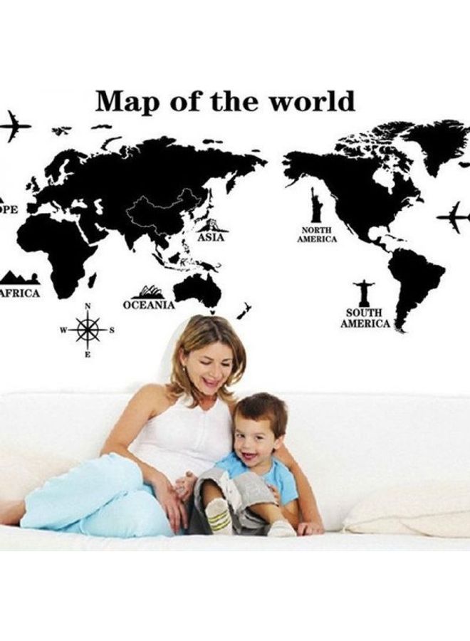Creative  World Map Wall Sticker Removable Home Decor Black 60*90cm - Image 2