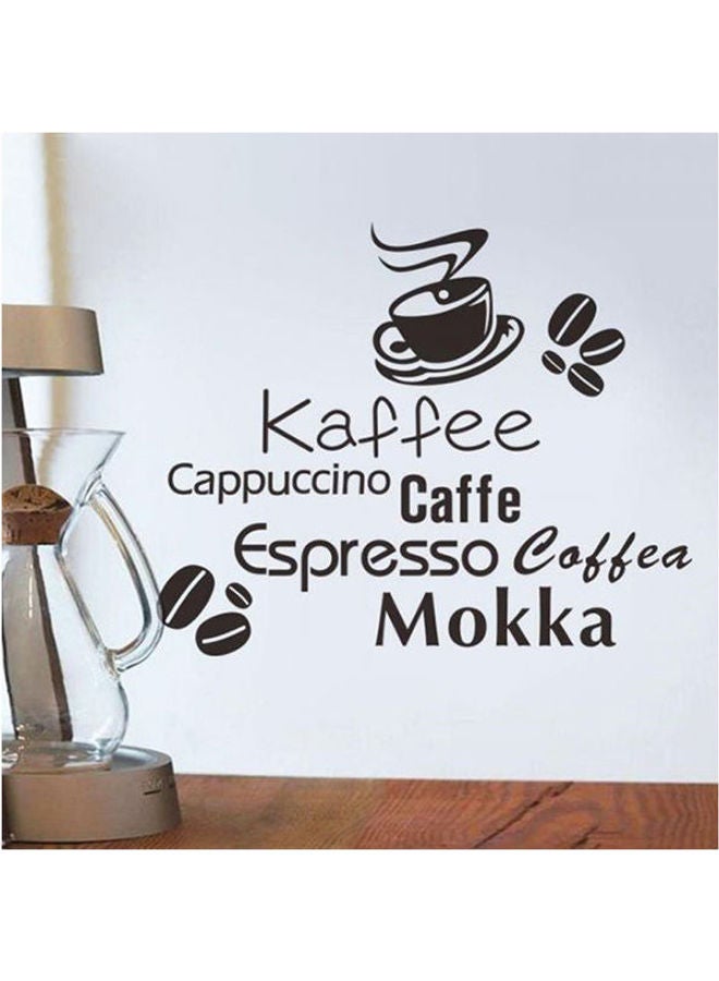 Coffee Print Wall Sticker Black 57*38cm