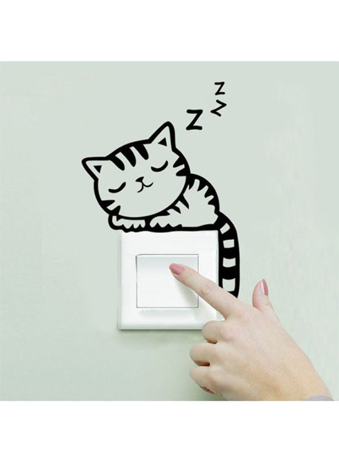 Paya Small Cat Switch Stickers Notebook Stickers Toilet Stickers Phone Stickers Wall Stickers Black 14*20cm  - Image 1