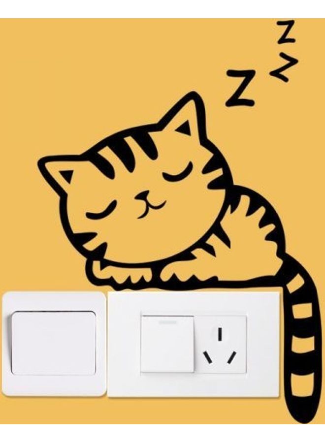 Paya Small Cat Switch Stickers Notebook Stickers Toilet Stickers Phone Stickers Wall Stickers Black 14*20cm  - Image 2