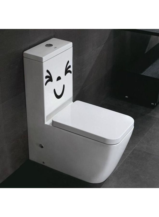 Smile Happy Face Wall Sticker For Toilet Lid Rest Room Bathroom Black 20*12cm