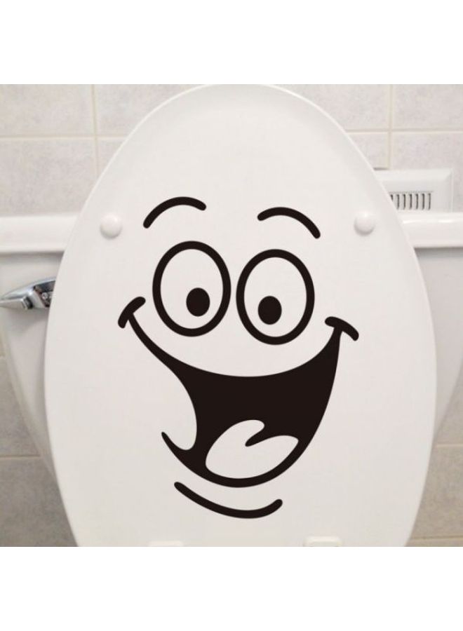 Smile Smile Toilet Stickers Bathroom Wall Stickers Black 24*18cm - Image 2