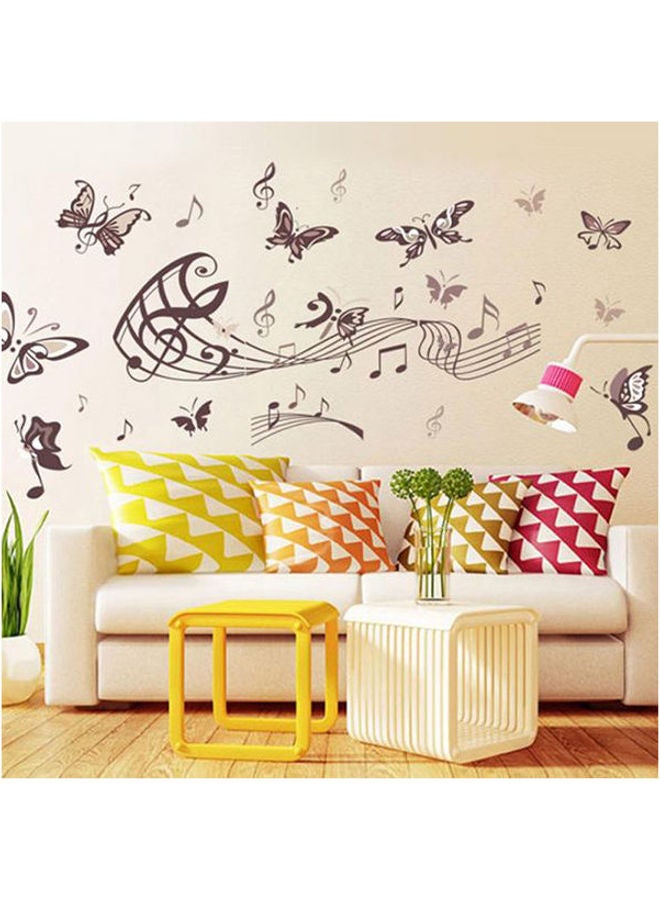 Butterfly Musical Notes Wall Stickers For Kids Rooms Art Vinyl Removable Sticker Black 60*90cm - Image 1