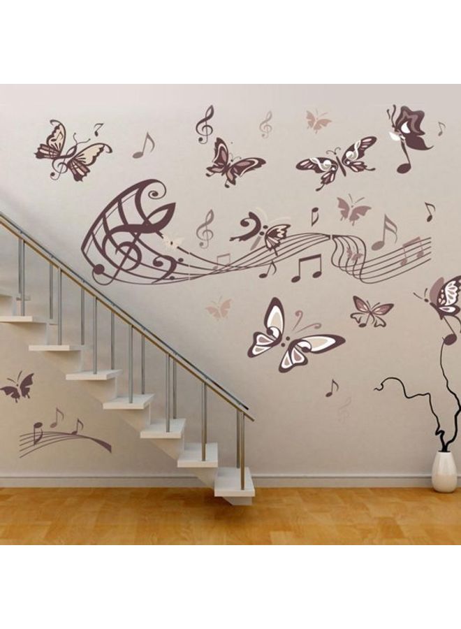 Butterfly Musical Notes Wall Stickers For Kids Rooms Art Vinyl Removable Sticker Black 60*90cm - Image 2