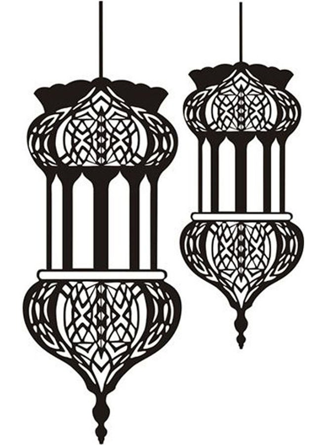 ملصق جداري للمنزل قابل للفصل بتصميم بسيط على شكل مصباح متدل أسود 57*90سم - Image 1