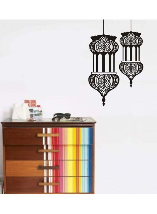 ملصق جداري للمنزل قابل للفصل بتصميم بسيط على شكل مصباح متدل أسود 57*90سم - Image 2