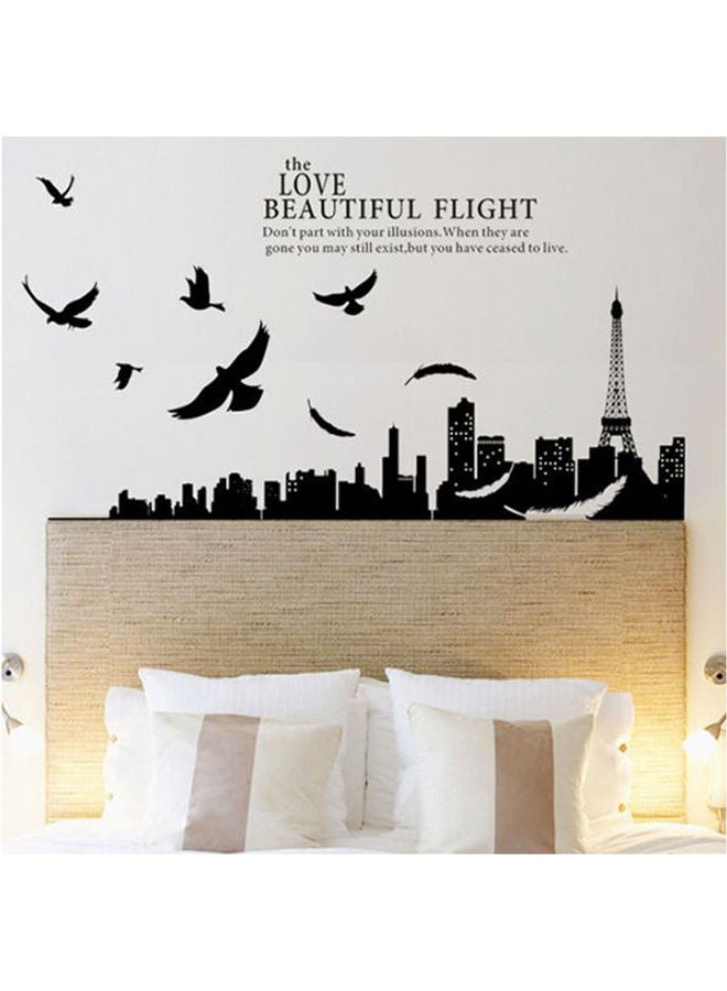 Beautiful Moment Of Paris Decals Waterproof Wall Sticker Diy  Classic Fashion Home Decoration Pvc Black 60X90cm