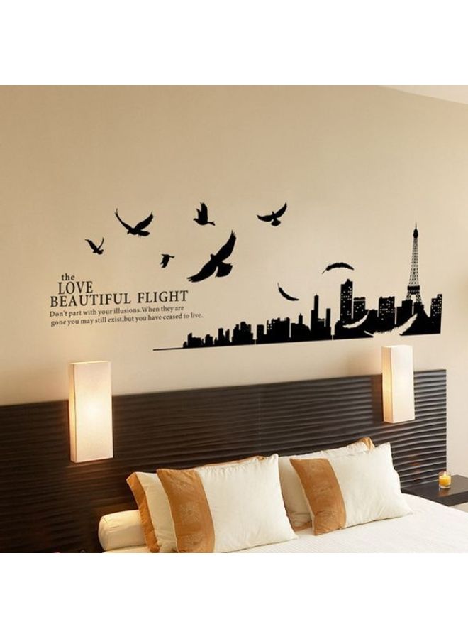 Beautiful Moment Of Paris Decals Waterproof Wall Sticker Diy  Classic Fashion Home Decoration Pvc Black 60X90cm