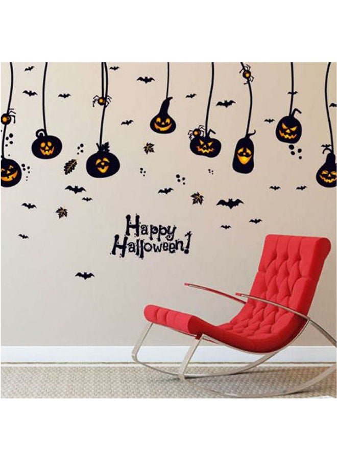 Halloween Jack-O-Lantern Accessories Shop Windows Background Wall Decorative Stickers Black 90X60cm