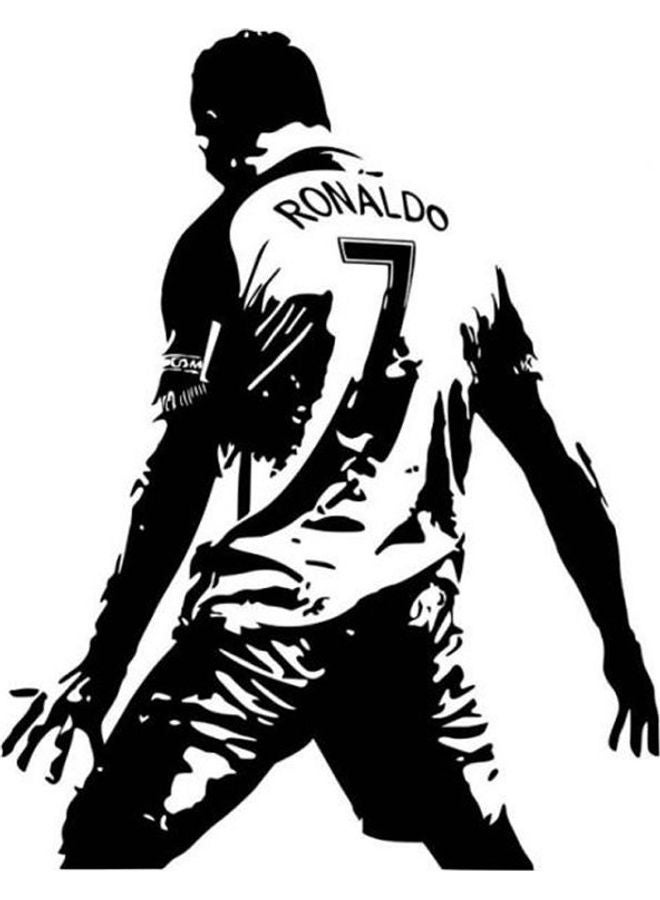 Generic Football Star Ronaldo Wall Sticker Pvc Waterproof Removable Children Room Living Room Student Dormitory Bar Black 58*45cm  - Image 1