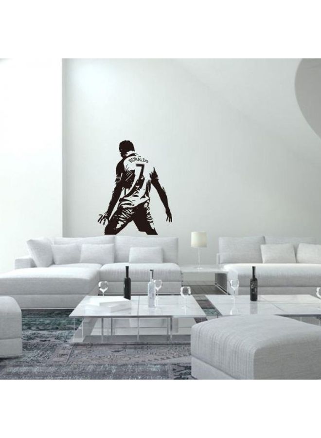 Generic Football Star Ronaldo Wall Sticker Pvc Waterproof Removable Children Room Living Room Student Dormitory Bar Black 58*45cm  - Image 2