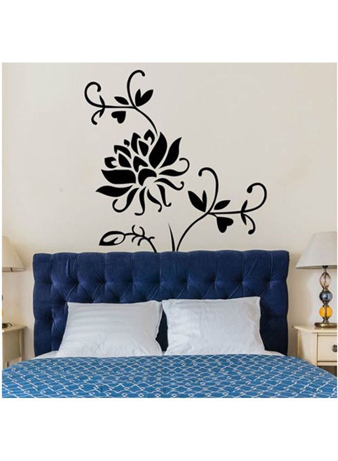 Large Elegance  Floral Roses Flowers Wall Decals Murals Peel And Stick Bedroom Vinyl Wall Stickers Black 60X90cm - Image 1