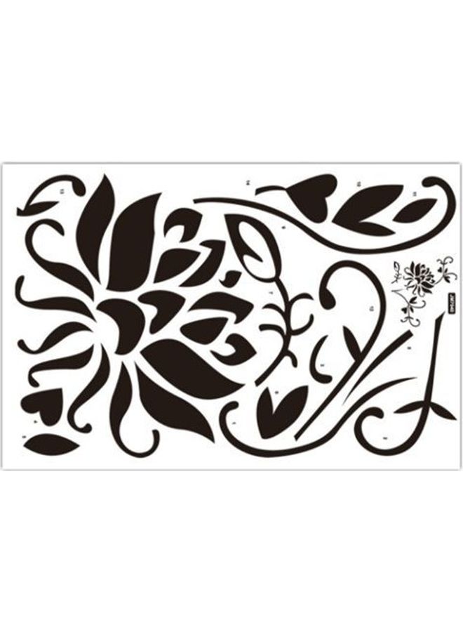 Large Elegance  Floral Roses Flowers Wall Decals Murals Peel And Stick Bedroom Vinyl Wall Stickers Black 60X90cm - Image 2