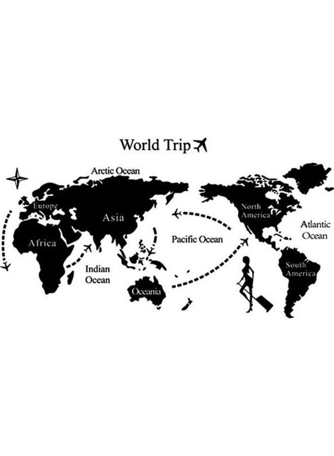 Wall Stickers  World Map Lying Room Study Can Remove Wall Stickers Black 90X60cm - Image 1