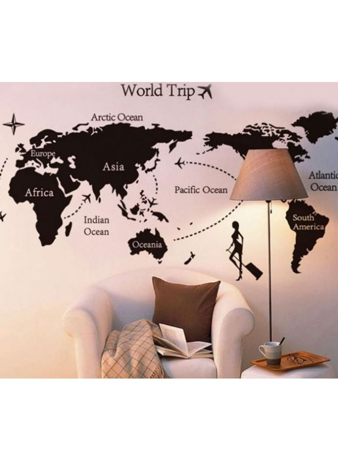 Wall Stickers  World Map Lying Room Study Can Remove Wall Stickers Black 90X60cm - Image 2