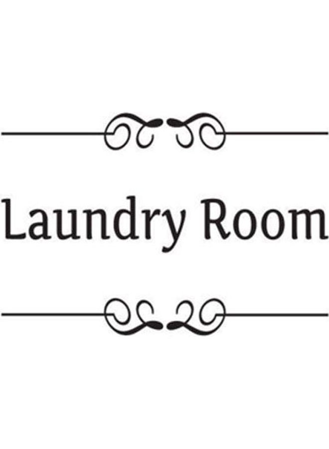 ملصق جداري فني مصنوع من الفينيل بتصميم عبارة "Laundry Room Rules" مناسب للعائلة لديكور غرفة الأطفال والحضانة أسود 29X12سم